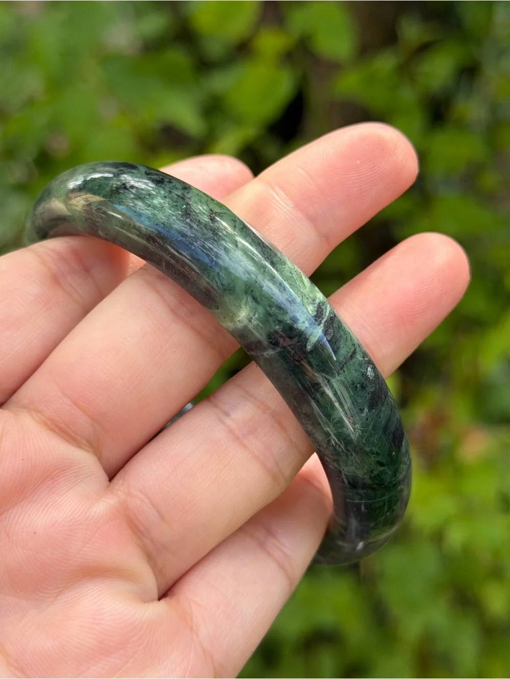 62mm inner diameter green xiuyu jade bangle 1748